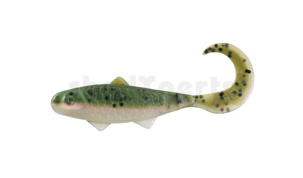 000905B003 Banjo Twister 2" (ca. 5,0 cm) perl / dunkelgrün Glitter (Rainbow)