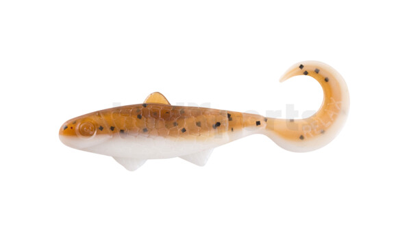 000905B072 Banjo Twister 2" (ca. 5,0 cm) reinweiss / olivebraun-Glitter