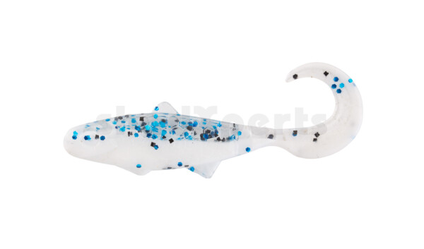 000905B078 Banjo Twister 2" (ca. 5,0 cm) reinweiss / klar blau Glitter