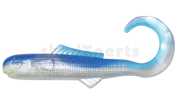 000910CT005 Banjo Curl Tail 4" (ca. 10 cm) Pearl w/blue Back