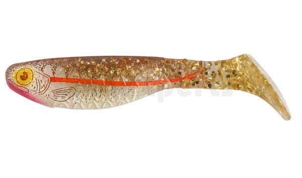 000208077ZB Kopyto-Nature 3" (ca. 8,0 cm) klar gold Glitter / Zander braun / Bauch: weiß