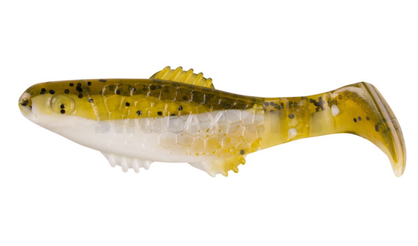 001008B072 Killer Shad 3" (ca. 8,0 cm) reinweiss / olivebraun-Glitter