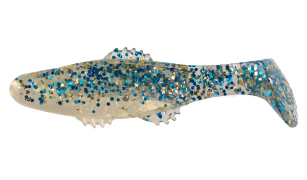001008B099 Killer Shad 3" (ca. 8,0 cm) goldperl / klar blau Glitter