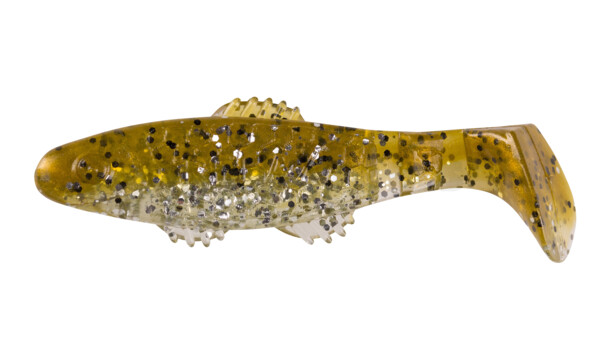 001008B111 Killer Shad 3" (ca. 8,0 cm) klar silber Glitter / olivebraun-Glitter