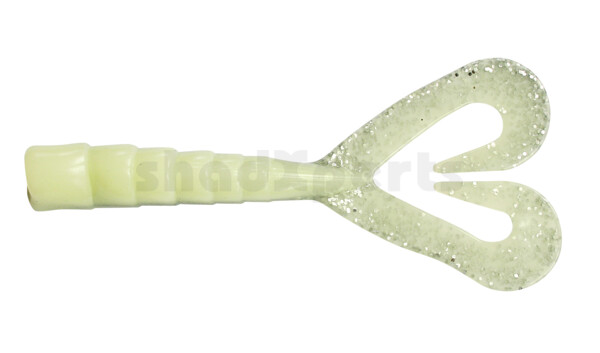 000610DT-03 Big Twin Tail 4"(ca.10cm) selbstleuchtend - silber Glitter