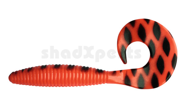 000617137A Magnum Twister 6" (ca. 16,0 cm) feuerrot-schwarz gestreift