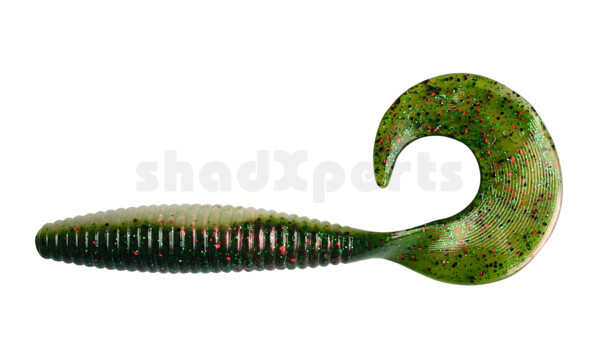 000617B003 Magnum Twister 6" (ca. 16,0 cm) perl / dunkelgrün Glitter (Rainbow)