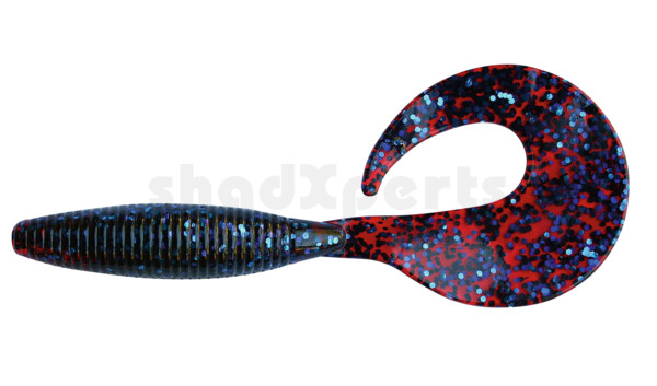 000611076 Super Grub 5" (ca. 11,5 cm) clear red glitter