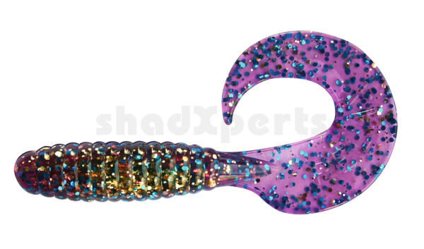 000508B313 Twister 4" laminiert (ca. 8,0 cm) clear gold glitter / violet-electric blue glitter
