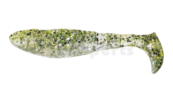 000207B303 Kopyto-Classic 2,5" (ca.7,0 cm) clear silver glitter / chartreuse glitter