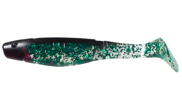 000211286 Kopyto-Classic 4" (ca. 11,0 cm) klar grün-Jumboglitter  / schwarz