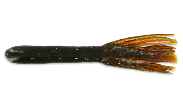 001609002 Tour Flipper Tube 4" (ca. 11 cm) Green Pumpkin/Orange Tail