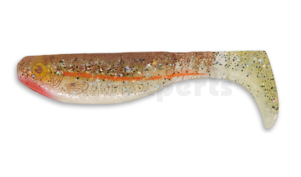 000208B004ZB Kopyto-Nature 3" (ca. 8,0 cm) perlweiss / klar salt´n pepper Glitter / Zander / Bauch: braun