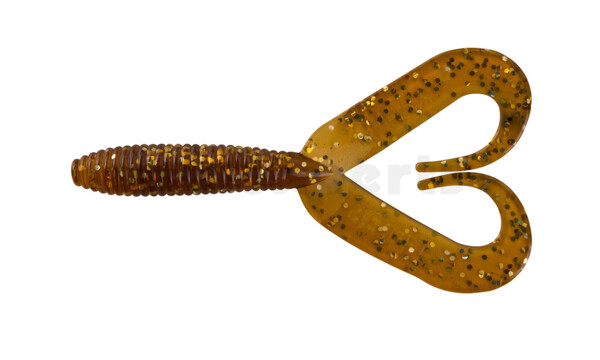 000607DT-101 Twister 3" Doubletail regulär (ca. 9,0 cm) rootbeer glitter
