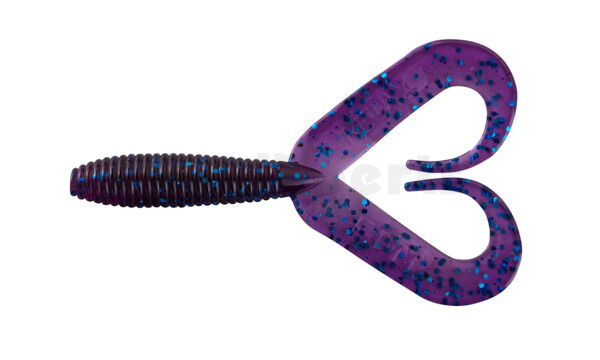 000607DT-165 Twister 3" Doubletail regulär (ca. 9,0 cm) clear-purple-electric-blue-glitter