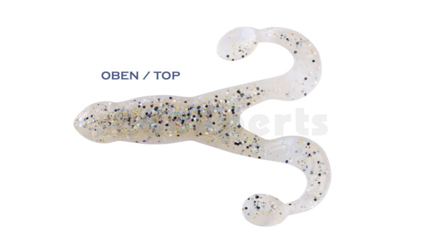 000312B031 Turbofrog 4" (ca.12,0 cm) blauperl / klar salt´n pepper Glitter