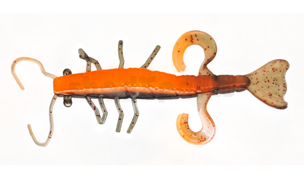 002208B208 Shrimp 3" (ca. 8,0 cm) orange-Glitter / schwarz-Glitter
