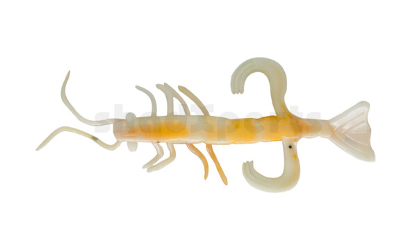 002208B072 Shrimp 3" (ca. 8,0 cm) reinweiss / olivebraun-Glitter