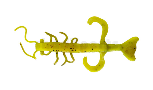 002208B092 Shrimp 3" (ca. 8,0 cm) gelb / Watermelon Glitter