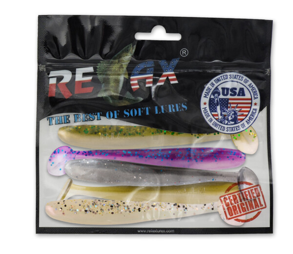 003408MIX4 Bass Shad 3" Farbmix perl Original Relax ZIP BAG (wiederverschließbar)