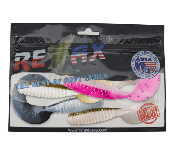 000513MIX5 Xtra Fat Grub 5,5" laminiert Farbmix weiß Original Relax ZIP BAG (wiederverschließbar)