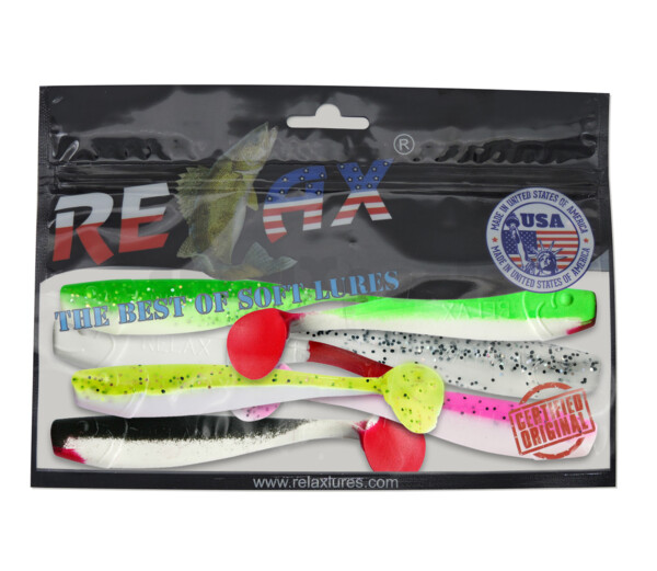 002011MIX5 King Shad 4" Farbmix weiß Original Relax ZIP BAG (wiederverschließbar)