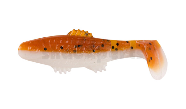 001005B072 Killer Shad 2" (ca. 5,0 cm) white / brown amber (olive)-black glitter