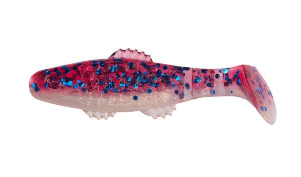 001005B103 Killer Shad 2" (ca. 5,0 cm) goldpearl / cherry-blue-glitter