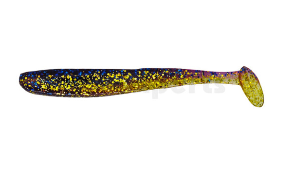 003413B313 Bass Shad 4,5“ (ca. 13 cm) klar gold Glitter  / violett-electric blue Glitter