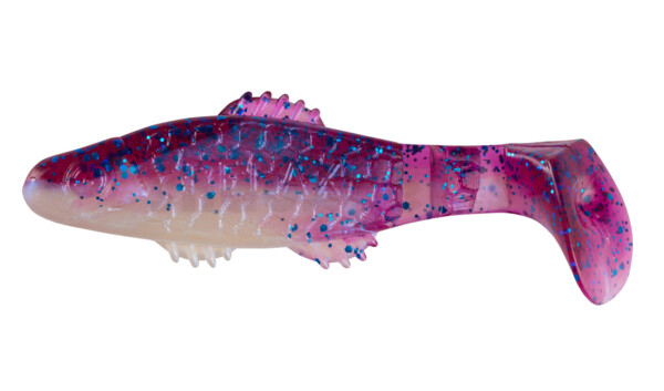 001008B312 Killer Shad 3" (ca. 8,0 cm) blauperl / violett-electric blue Glitter