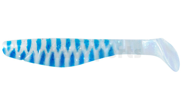 000211035A Kopyto-Classic 4" (ca. 11,0 cm) perlweiss-Glitter / blau gestreift