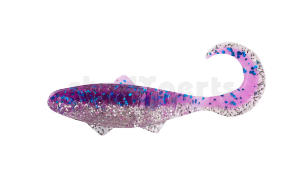 000905B314 Banjo Twister 2" (ca. 5,0 cm) klar silber Glitter / violett-electric blue Glitter