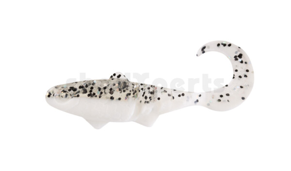 000905B008 Banjo Twister 2" (ca. 5,0 cm) reinweiss / klar salt´n pepper Glitter