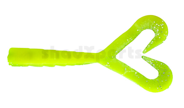 000610DT-01 Big Twin Tail 4" (ca.10cm) fluogelb-grün Glitter