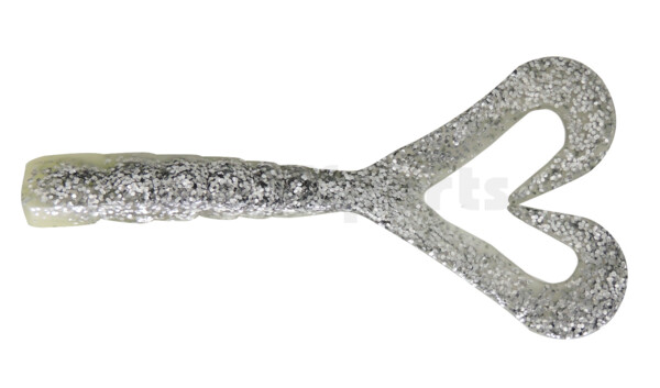 000610DT-03 Big Twin Tail 4"(ca.10cm) selbstleuchtend - silber Glitter