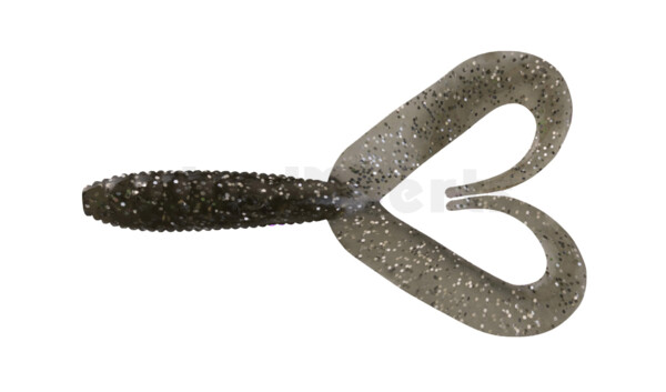 000607DT-049 Twister 3" Doubletail regulär (ca. 9,0 cm) smoke silver glitter