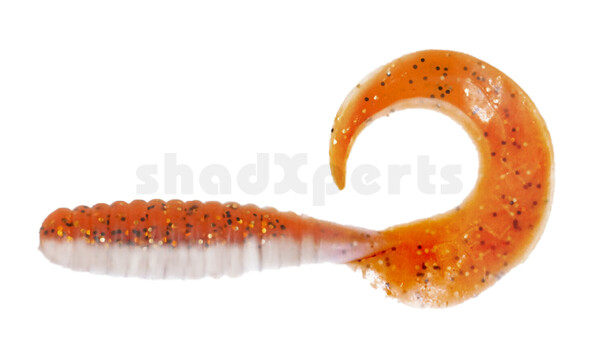 000513B907 Xtra Fat Grub 5,5" laminated (ca. 13,0 cm) white / motoroil black ´n gold