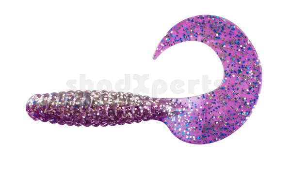 000513B314 Xtra Fat Grub 5,5" laminated (ca. 13,0 cm) clear silver glitter / violet-electric blue glitter