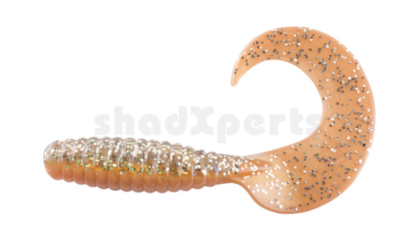 000513B083 Xtra Fat Grub 5,5" laminated (ca. 13,0 cm) clear silver glitter / pumkin seed