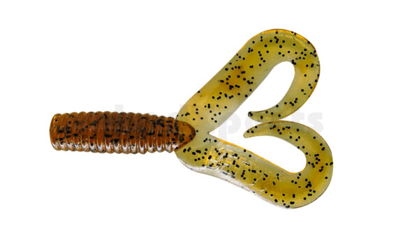 000604DT-103 Twister 2" Doubletail regulär (ca. 4,5 cm) klar bernstein schwarzer glitter