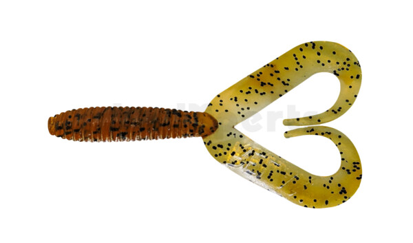 000607DT-103 Twister 3" Doubletail regulär (ca. 9,0 cm) klar bernstein schwarz glitter