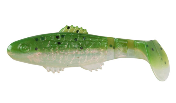 001008B003 Killer Shad 3" (ca. 8,0 cm) perl / dunkelgrün Glitter (Rainbow)