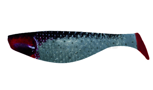 000108032R Aqua 3" (ca. 8,0 cm) perlweiss-glitter / schwarz / red tail