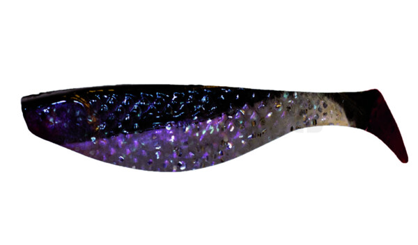 000108038R Aqua 3" (ca. 8,0 cm) perl-glitter / schwarz / red tail