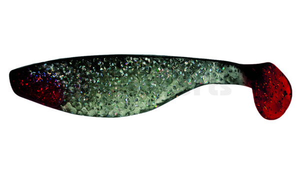 000108065R Aqua 3" (ca. 8,0 cm) klar silber-glitter / schwarz / red tail