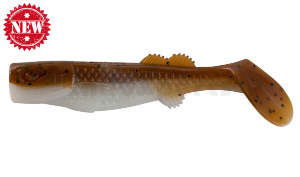 000708B072 California 3" (ca. 8,0 cm) white / brown amber (olive)-black glitter