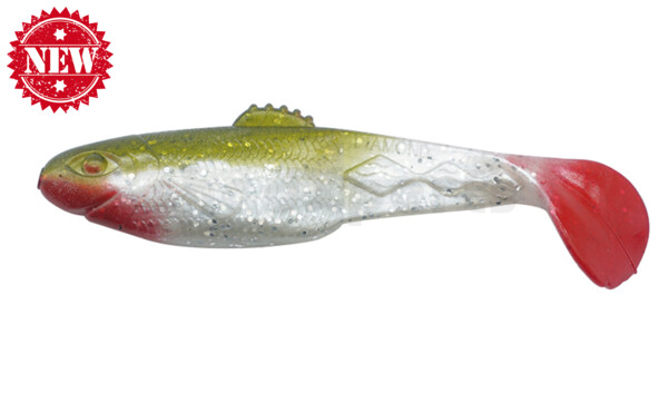 001413135 Diamond Shad 5" (ca. 13,5 cm) perlweiss-Glitter / boddengrün