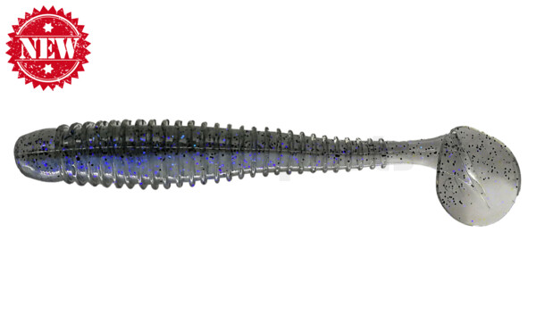 004013B031 Texas 5" (ca. 13 cm) blauperl / klar salt´n pepper Glitter