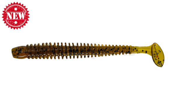 004010218 Texas 4" (ca. 10 cm) klar bernstein schwarzer Glitter