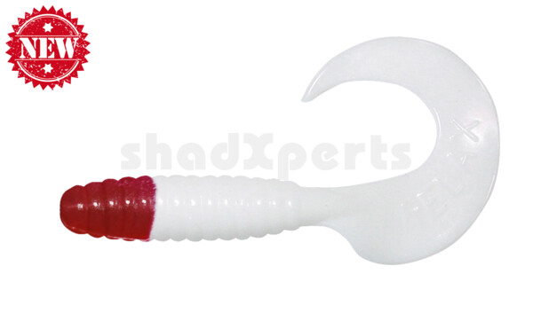 000608001RPH Twister 4" regulär (ca. 8,0 cm) reinweiss / red head